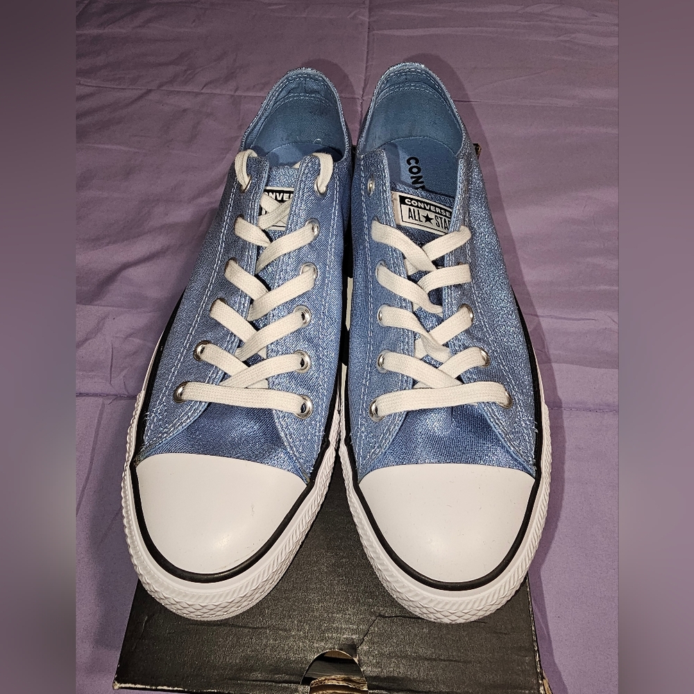 Converse Blue Sparkly Canvas Sneakers